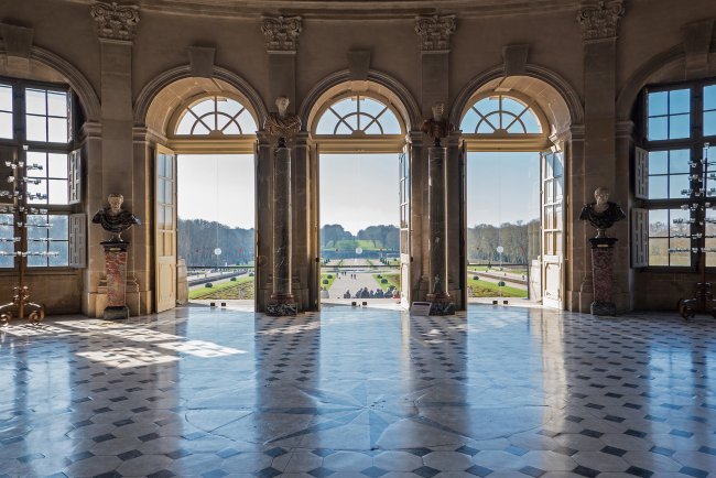Vaux le Vicomte Castle interior view, baroque French Palace loca
